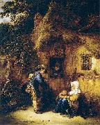 OSTADE, Isaack van Traveller at a Cottage Door Spain oil painting artist